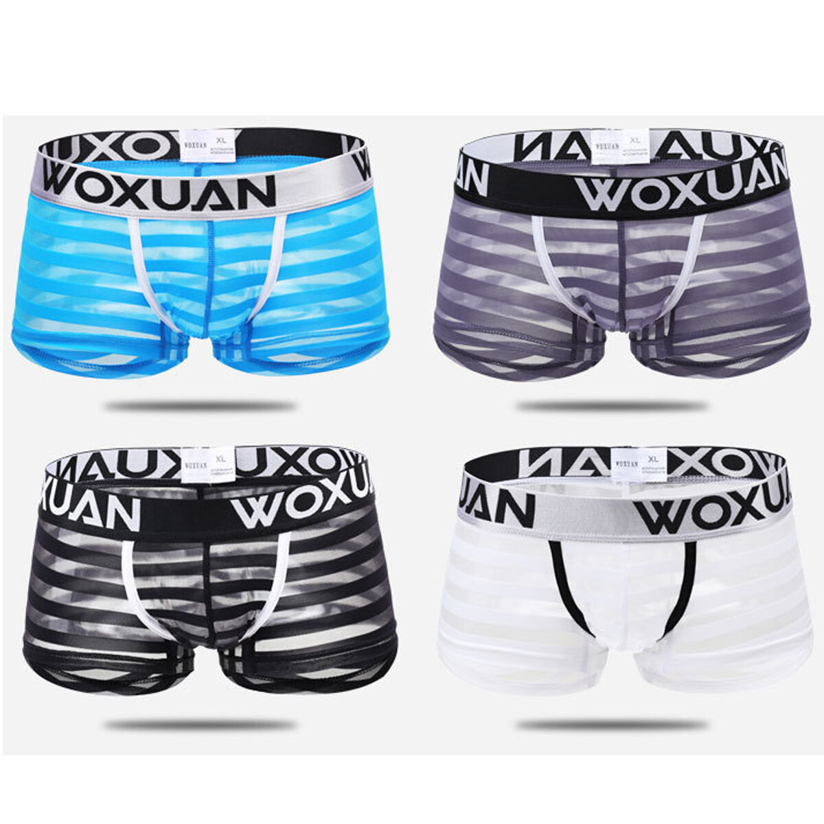 Men’s Sexy Underwear Transparent Underpants Boxers Mesh Shorts Pouch Briefs