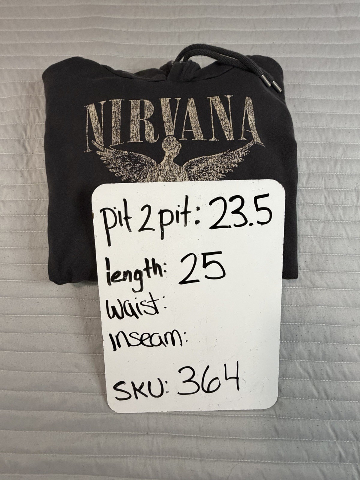 Nirvana In Utero Hoodie Medium Black Graphic Band Sweatshirt H&M 2021
