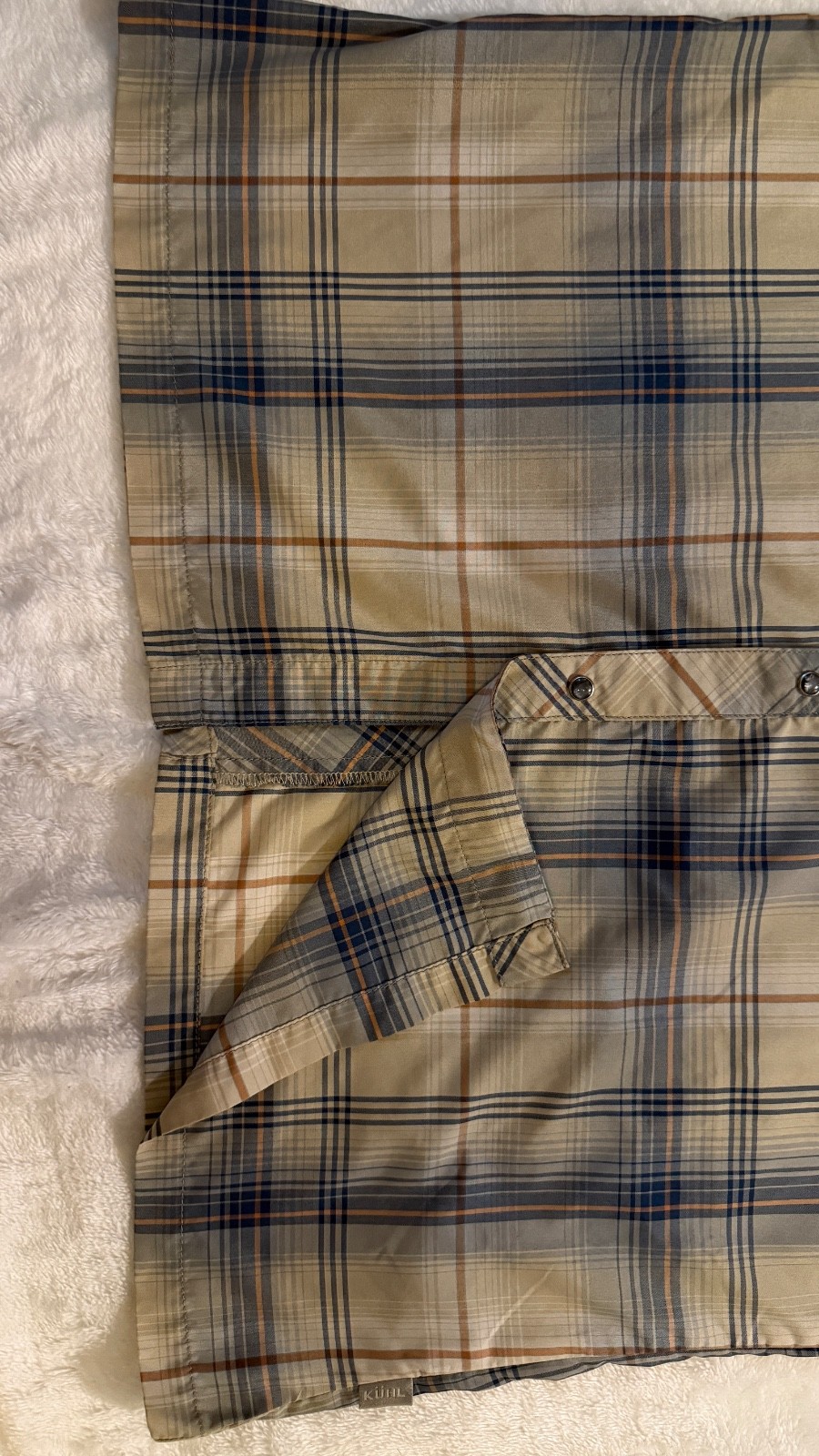 KÜHL Elüxur Men’s Medium Plaid Short Sleeve Outdoor Shirt