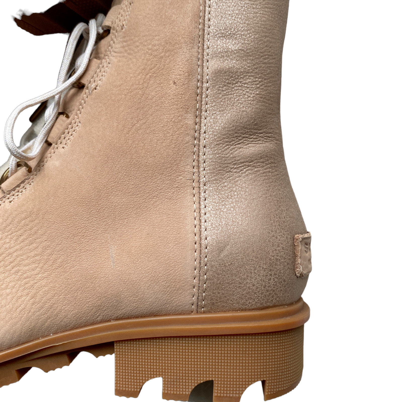 Sorel Sz 11 Phoenix Lace Lux boots New Tan Gold with Shearling Tongue Waterproof