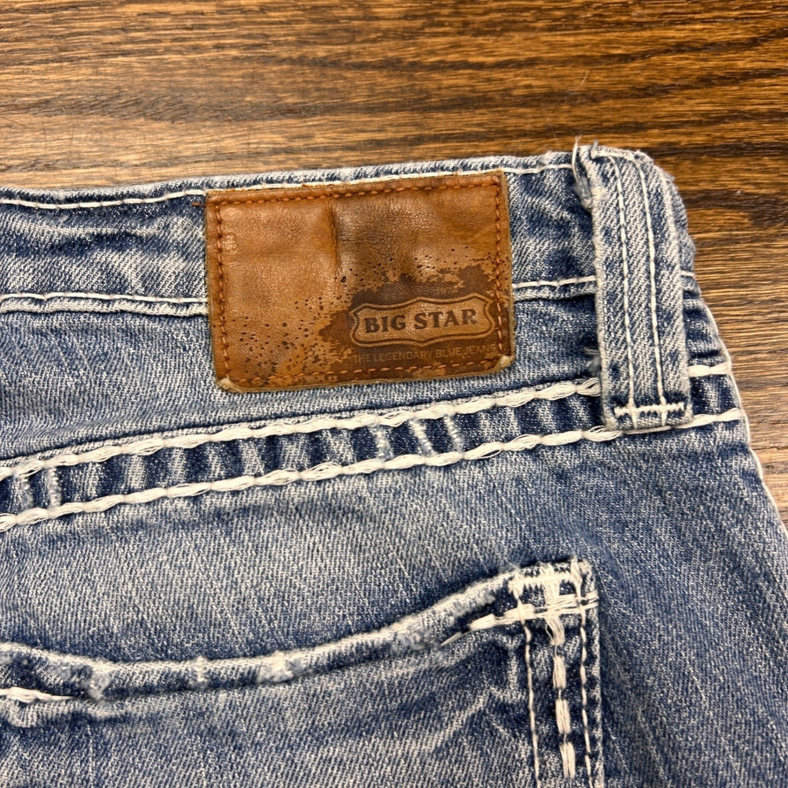 Big Star Maddie Bootcut Jeans Womens 31XL Medium Wash Distressed Western Rodeo