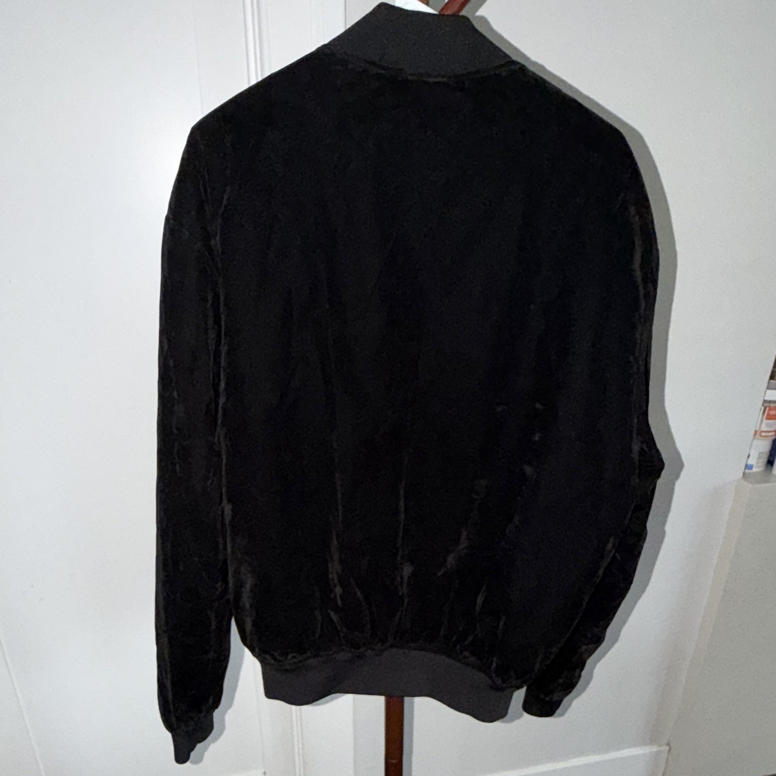H&M Black Full Zip Bomber Jacket Men’s M Regular Fit Quilted Solid