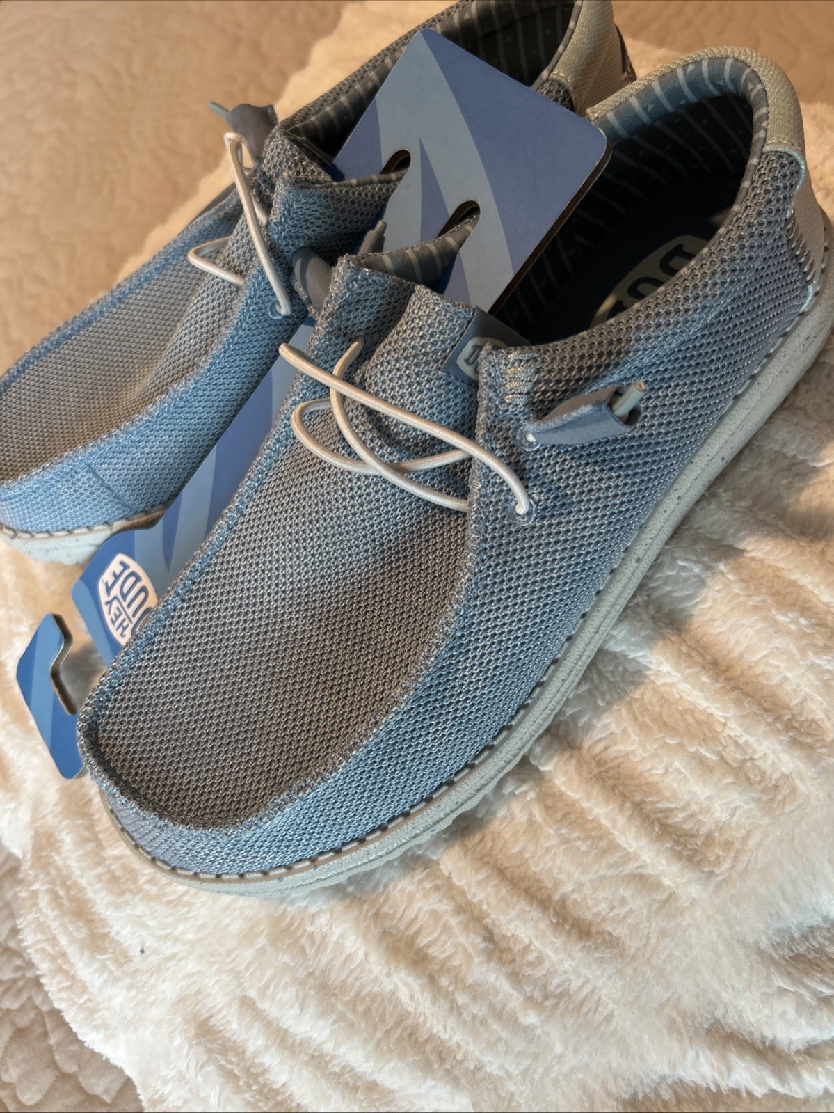 Hey Dude Wally Stretch Sox Men”s Shoes – Cloud Blue/Dawn Blue US 10