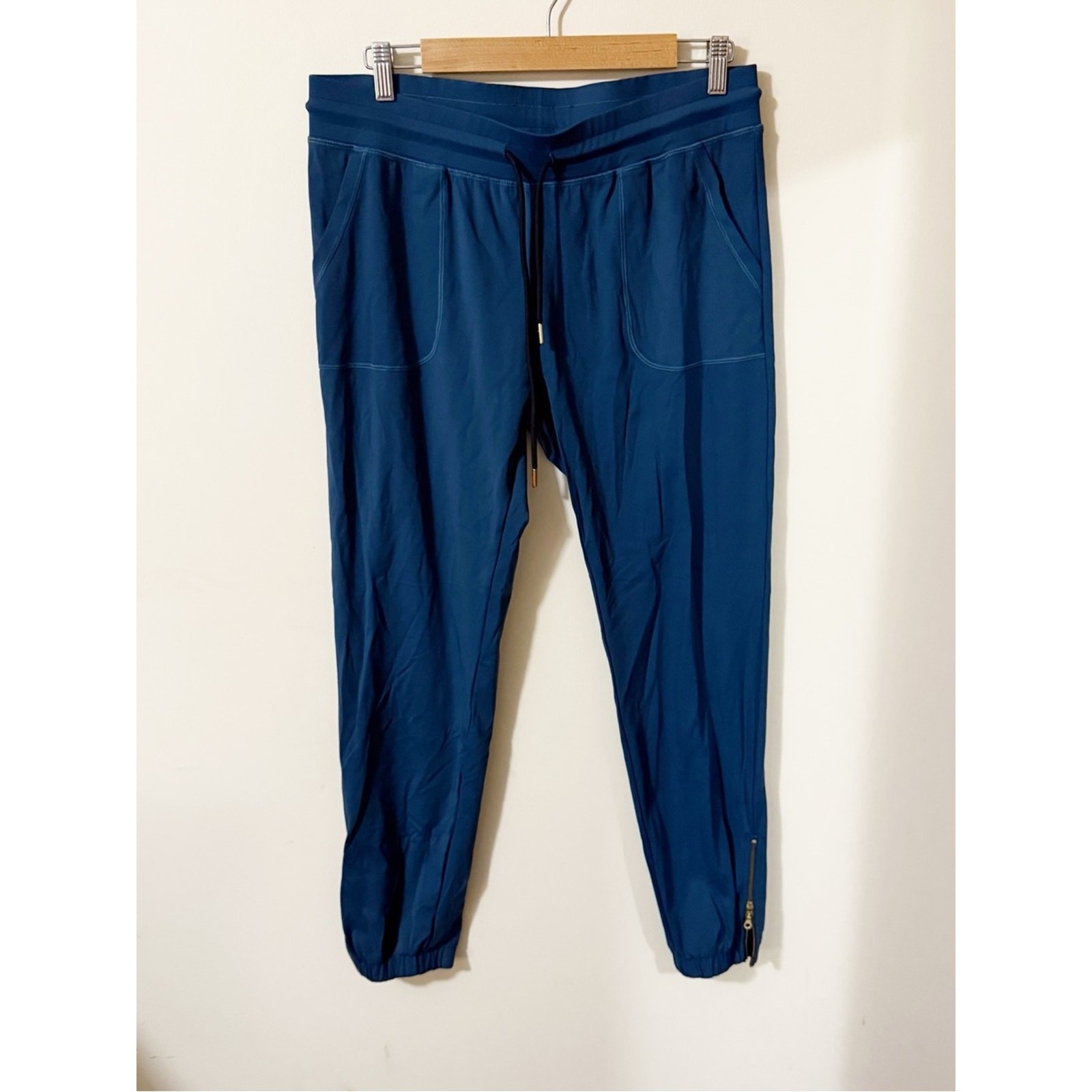 Zyia Active Womens Blue Joggers Ankle Slits Activewear Gym Workout Size LARGE