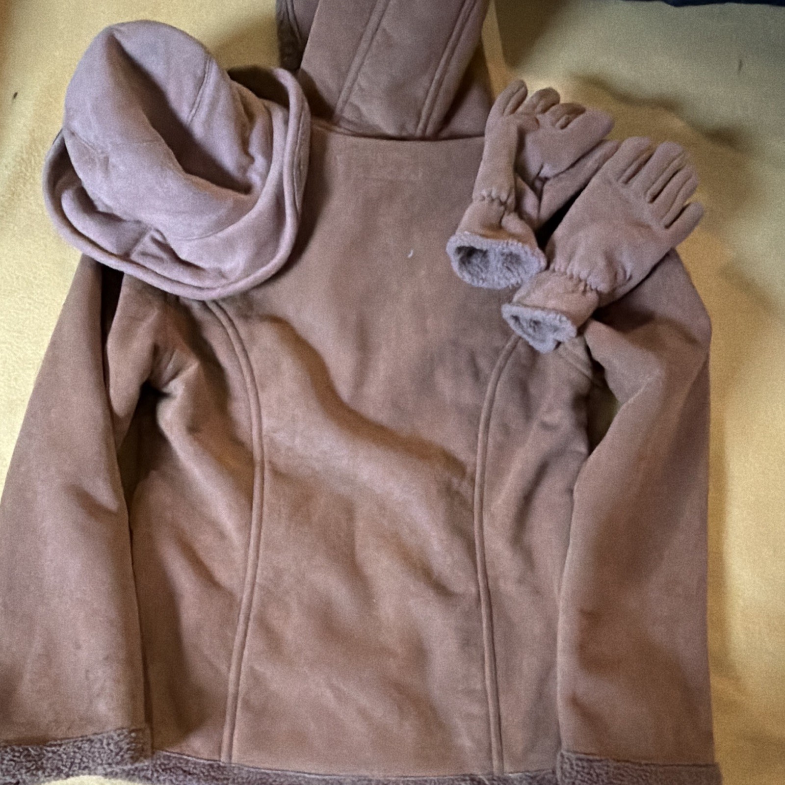 Andrew Johns youth Tan Full Zip Lined Jacket Long Sleeve Size M 10/12 set of 3