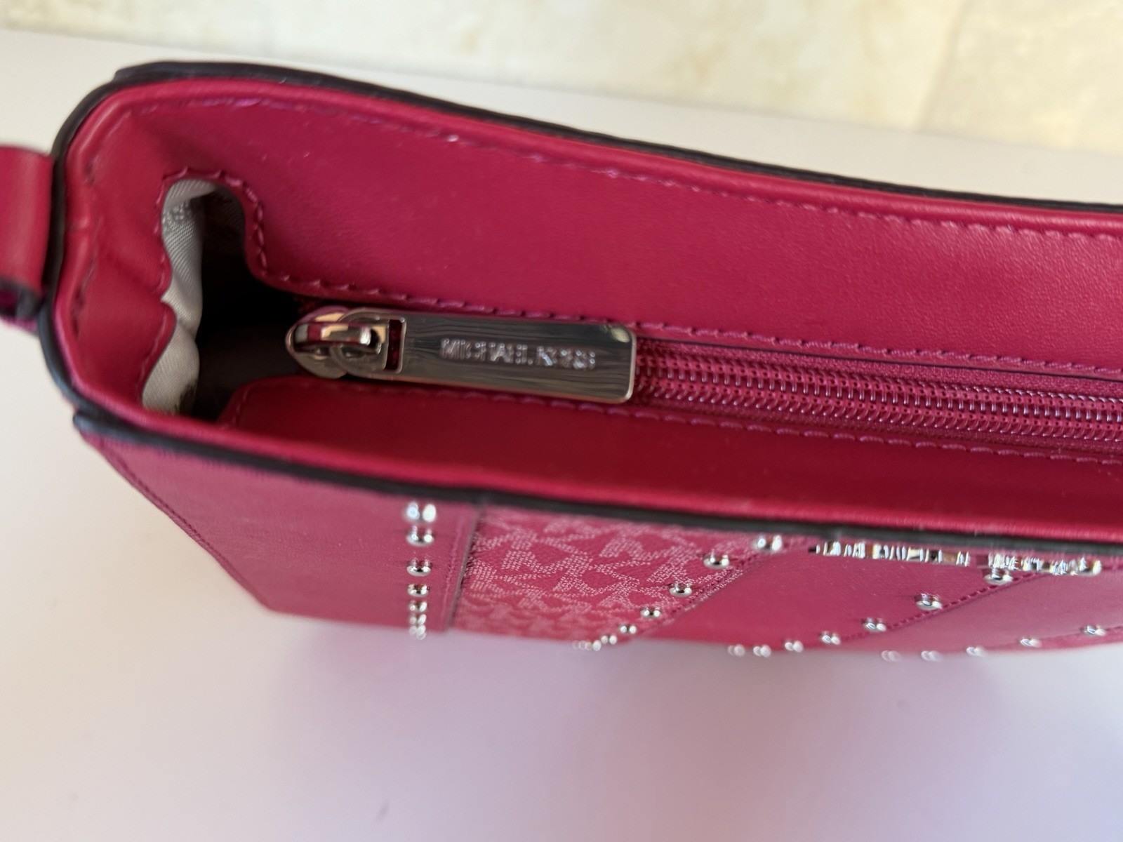 Michael Kors Jet Set Travel SM Shoulder Crossbody Bag MK Dark Raspberry Multi