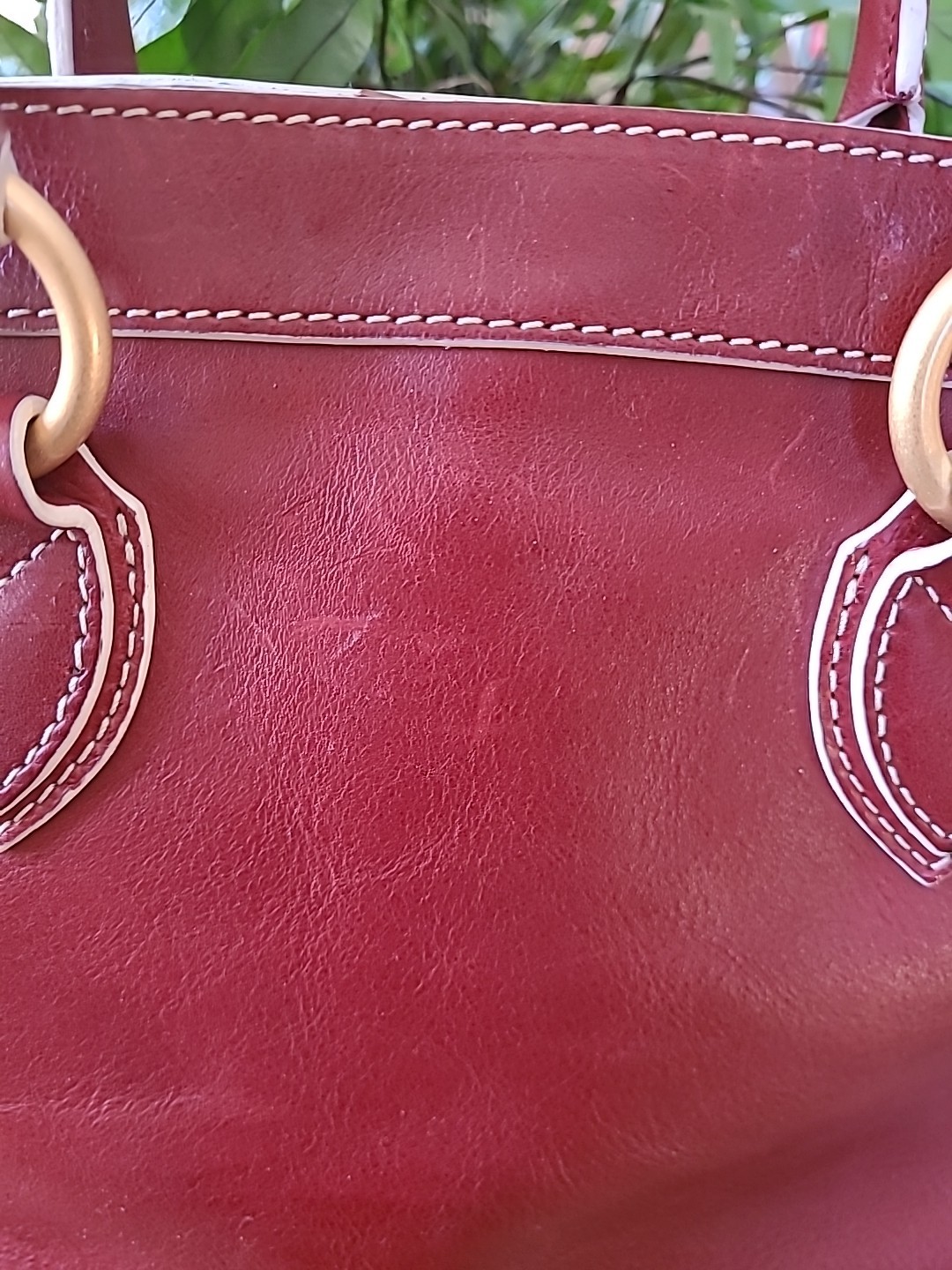 Dooney & Bourke Red Large Florentine Shopper Leather Handbag Crossbody Dust Bag