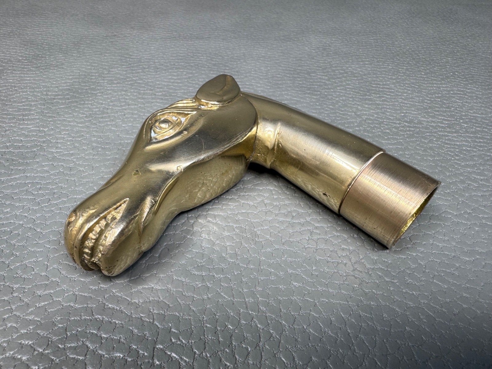 Vintage Solid Brass Horse Head Handle for Walking Stick or Cane Equestrian