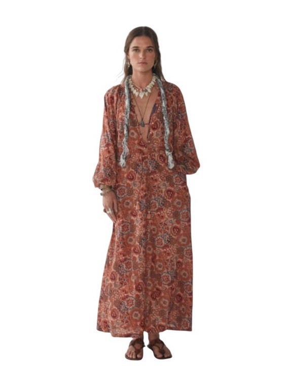 Maison Hotel Calista Dress Kaleidoscope Petunia Cotton Boho Summer Vacation S