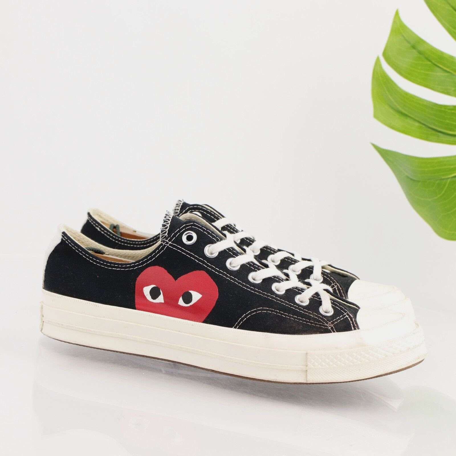 Converse Comme des Garcons PLAY Mens Sneaker Size 10 Black Canvas Heart Shoe