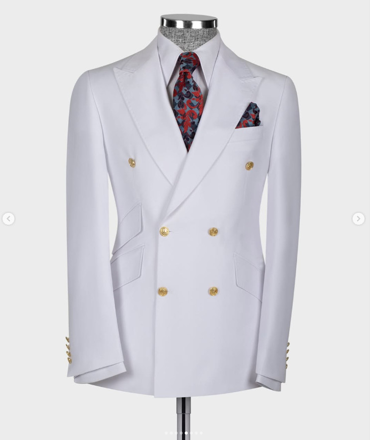 Double Breasted Men’s Suit Formal Groom Business Jacket Tuxedo Party Prom Blazer