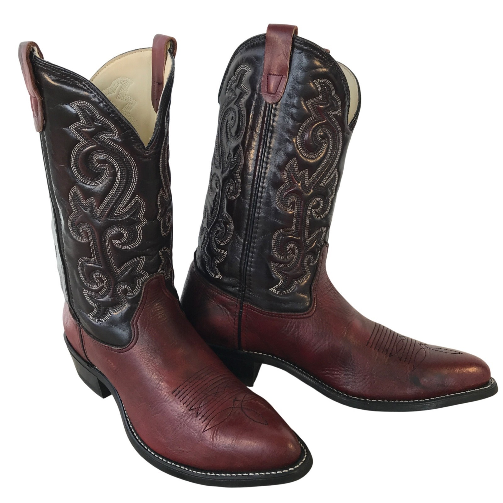 Iron Age Mens Dress Mahogany Black Leather Steel Toe Western Boots Work 13 D USA