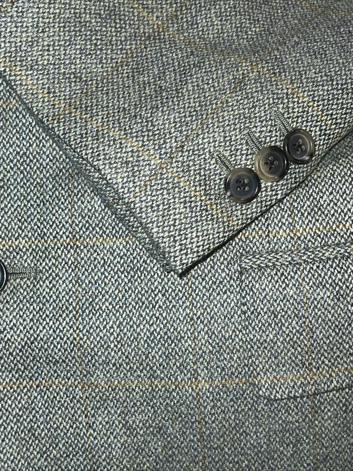DORIANI Pure Cashmere 3/2 Roll Windowpane Sport Coat Jacket Working Cuffs 42R