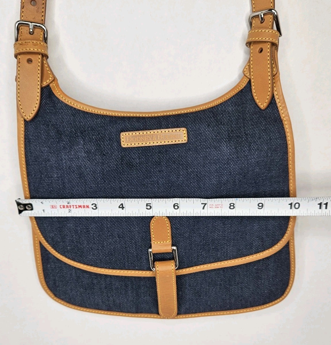 Dooney Bourke Vintage TD38 SD Denim Sling Blue Shoulder Bag Purse Handbag
