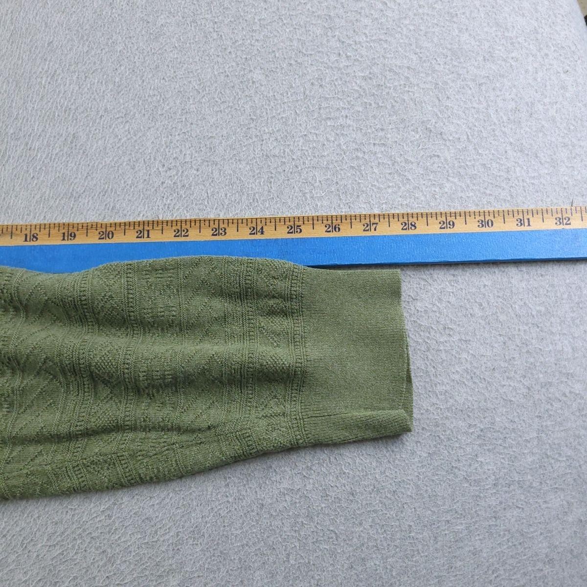J Crew Sweater Mens XL Green 100% Cotton Guernsey Stitch Knit Pullover Crewneck