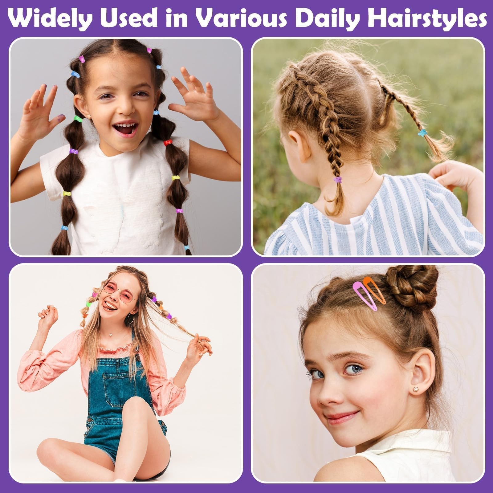 Hair Accessories for Girls, 1698 Pcs Rubber Bands with Multicolor 1