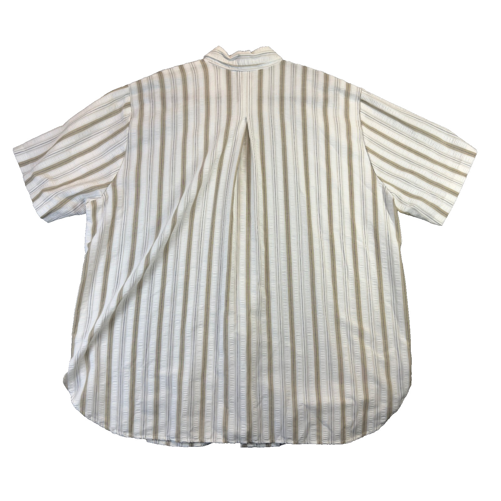Top Notch Shirt Women Plus 22W-24W White Striped Short Sleeve Button Up VTG 80s