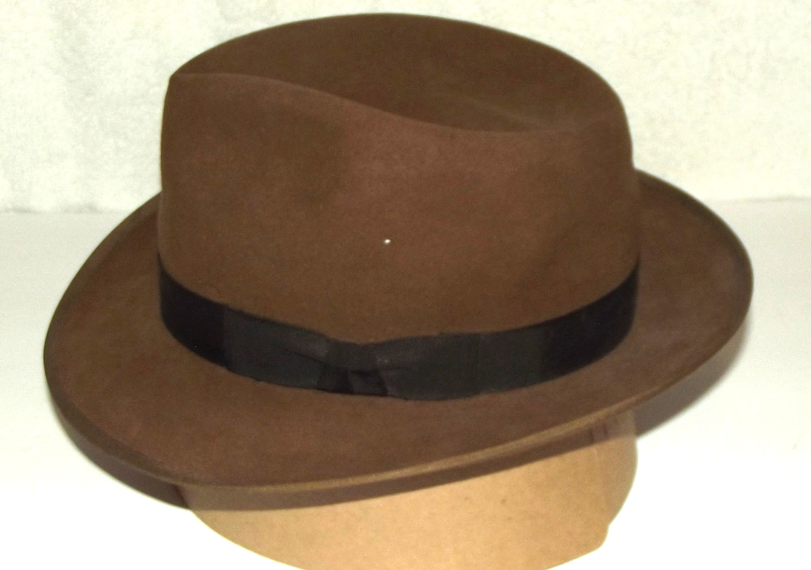 Vint Resistol Saddle Brown Explorer Fedora Style Hat -Size 7 AS IS -See Details