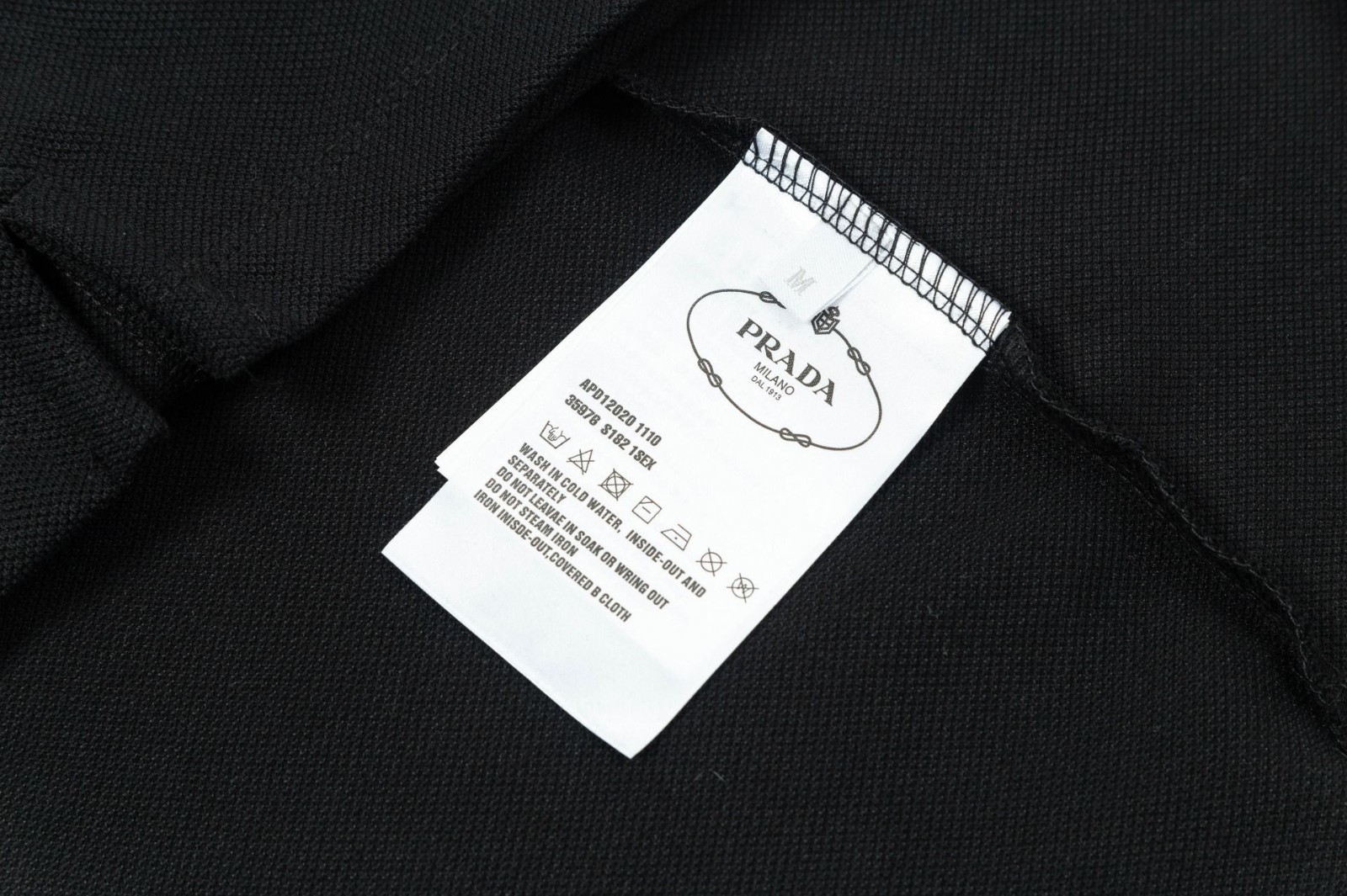 Prada Men’s black round-neck short-sleeved shirt size XXL