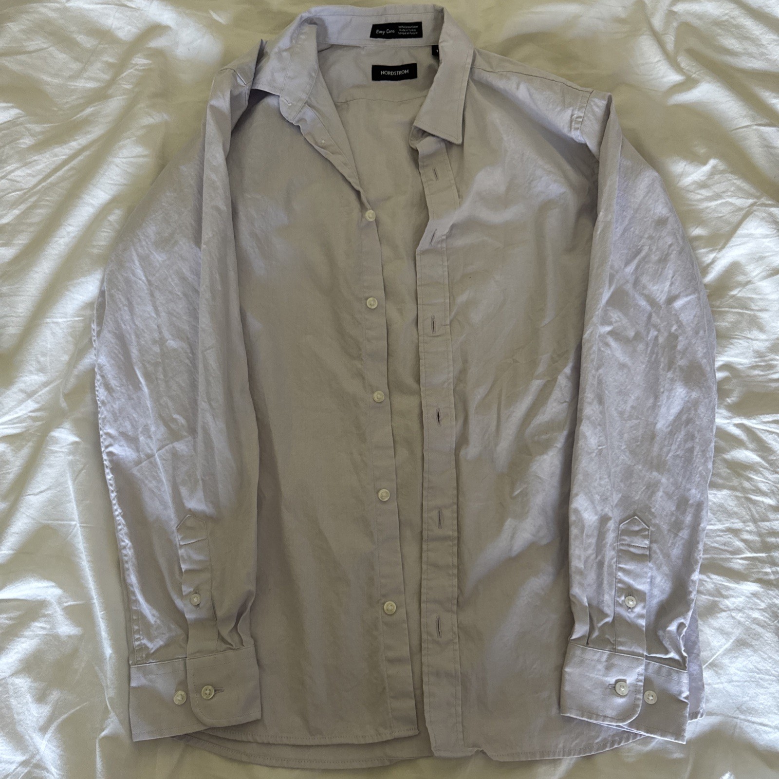 Mens/Boys Nordstroms Lavender Cotton Button Down Dress Shirt Size 18