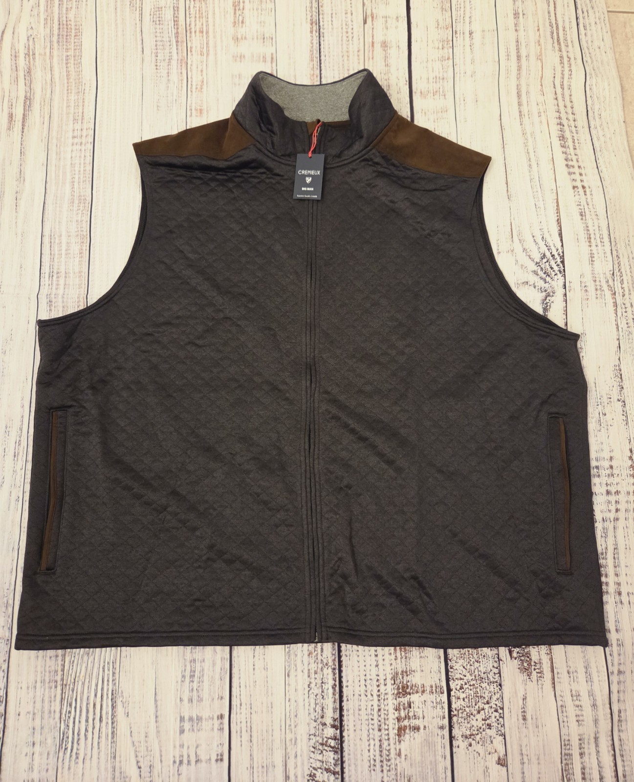 Cremieux Classics Mens 4XB Full Zip Front Gray Vest Polyester NWT
