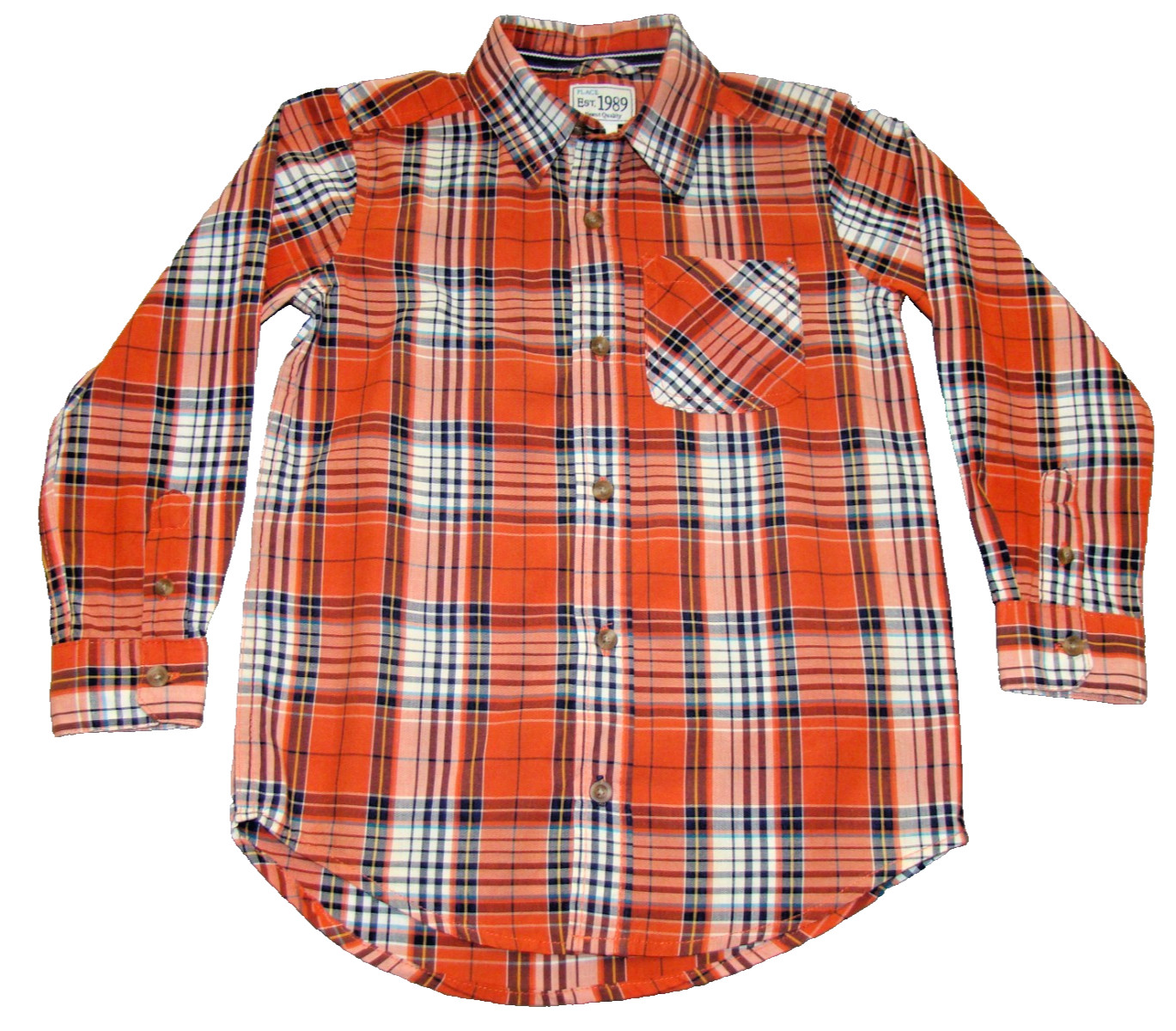 NWT The Children’s Place Boys Size Small 5-6 Plaid Long Sleeve Button Shirt