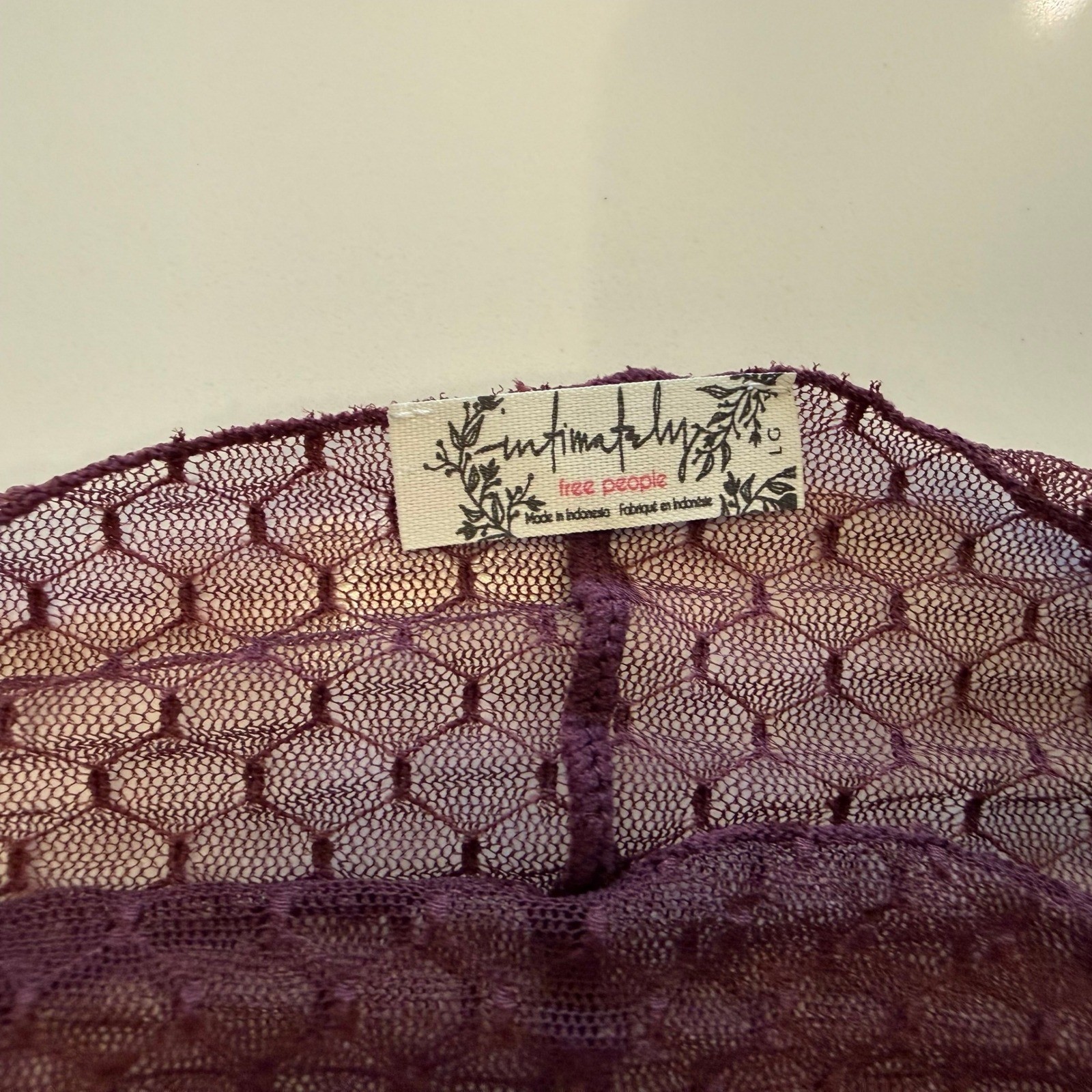 Intimately Free People Minding My Business Mesh NWT Top Wine L Whimsigoth Indie