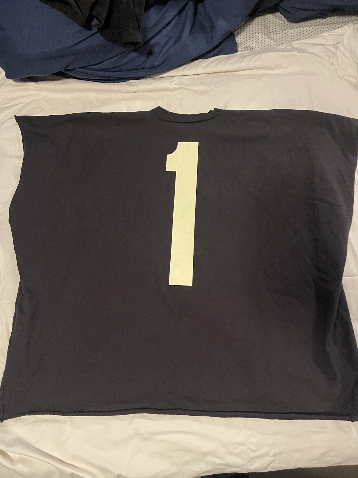 Yeezy Men’s Size 3 Black Crew Neck Short Sleeve Graphic Print Number 1 T-Shirt