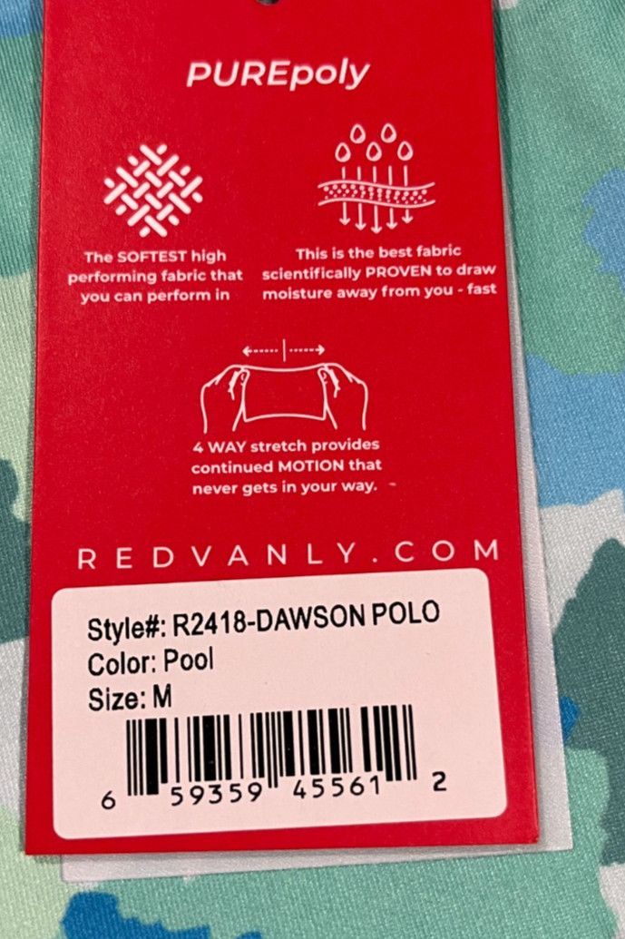 Redvanly Golf Shirt Mens Medium Dawson Polo Performance Athletic Stretch