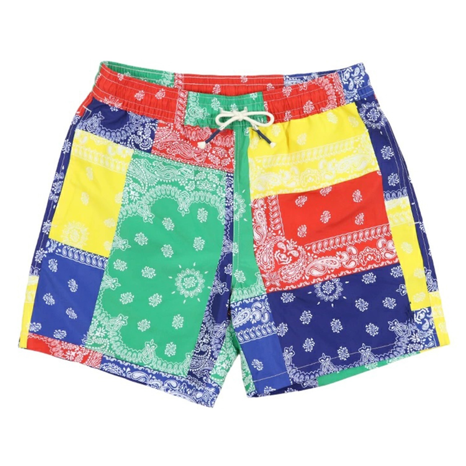 Polo Ralph Lauren Bandana Patchwork Print Multicolor Swimsuit Swim Trunks Shorts