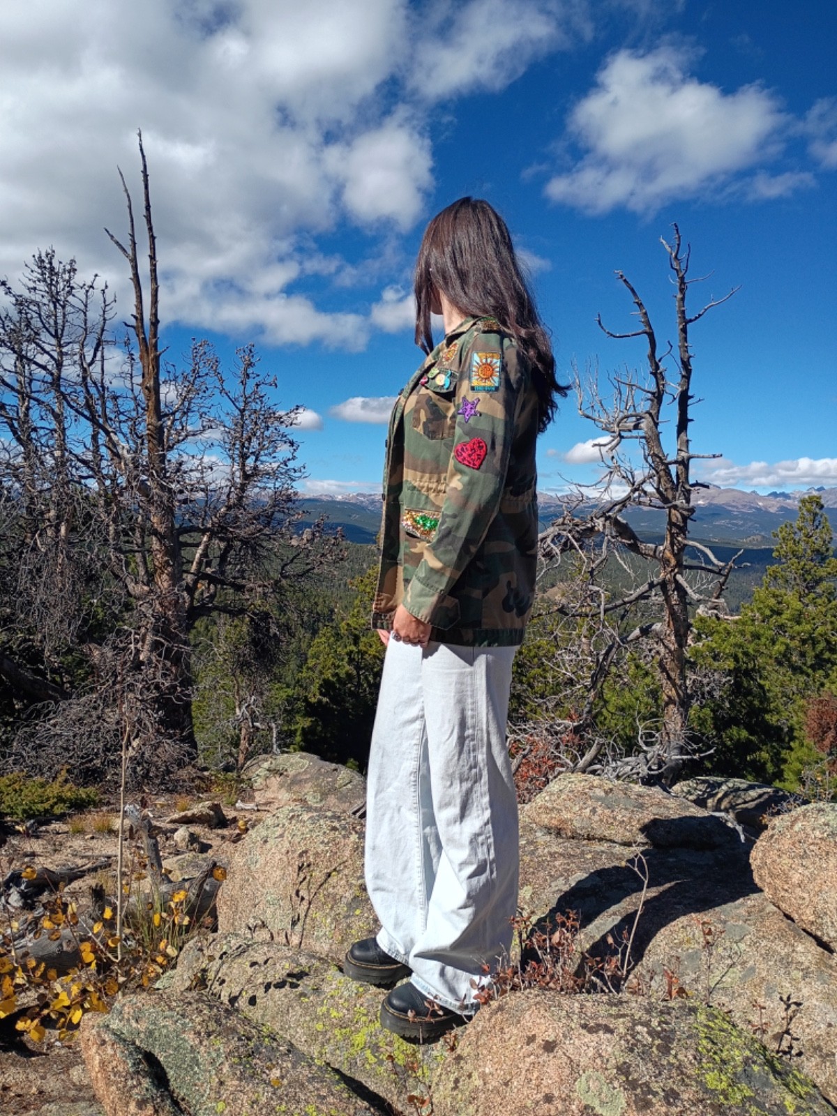 Unique design vintage camo jacket women medium