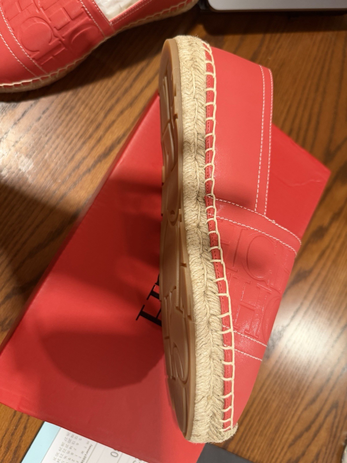 CH Logo Leather Espadrille. Size 39.