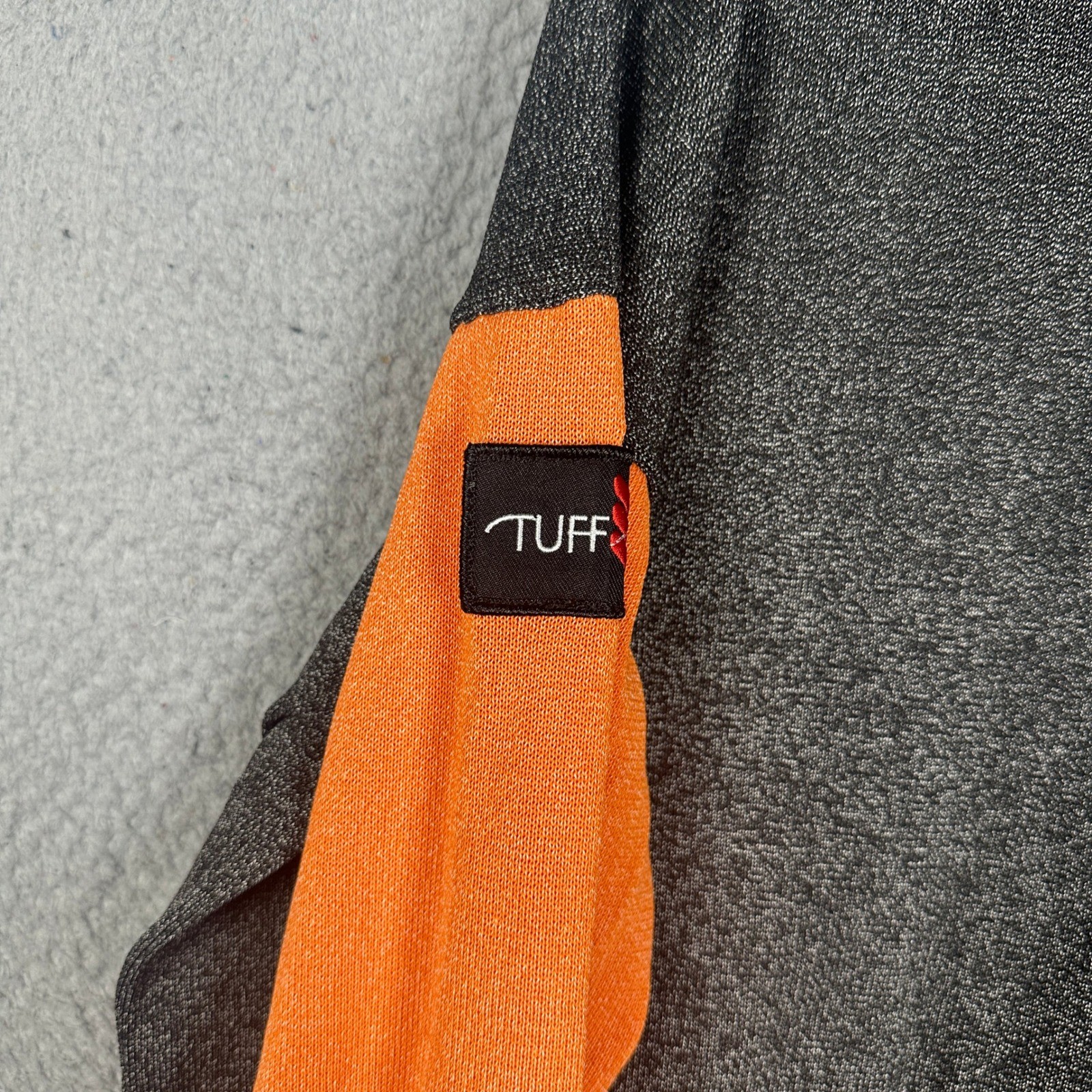 Tuff-Lite Sweater Mens Large Grey Orange MUKJ 155 Turtleneck Abrasion Resistant