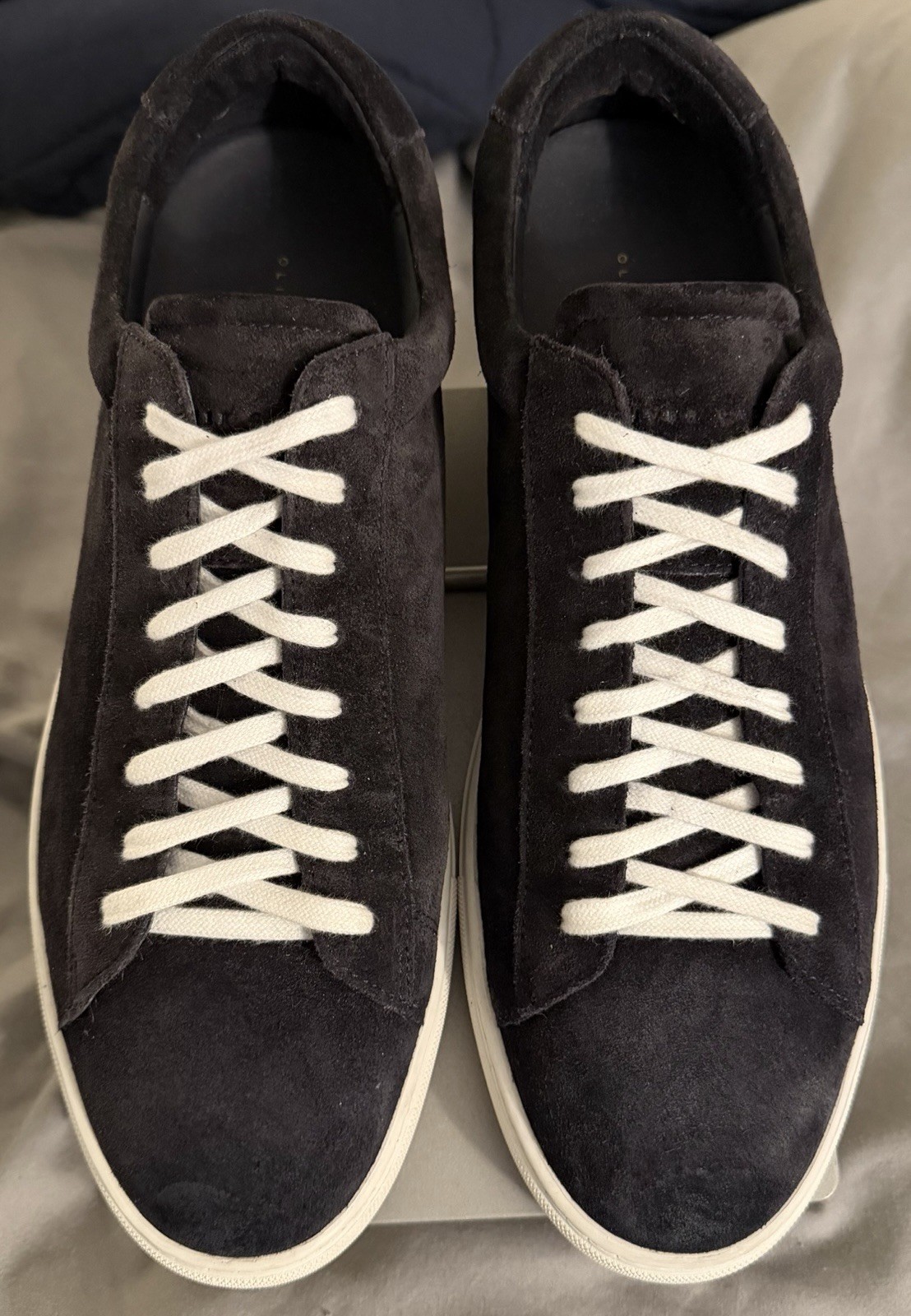 Oliver Cabell Low 1 ‘Navy Waxed’ Suede Sneakers Sz EU 45/ US 12 Made In Italy!