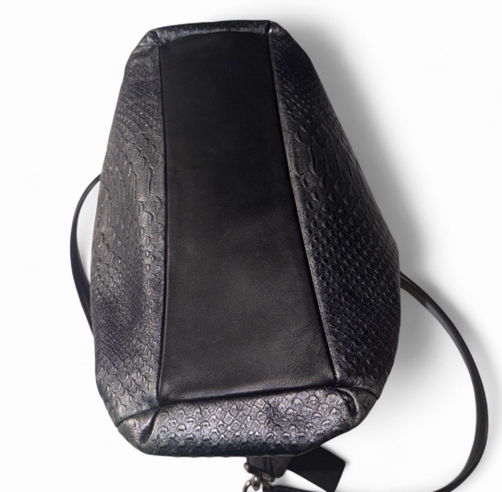 Coach Madison Phoebe Shoulder Bag in Metallic Snake-Embossed Leather