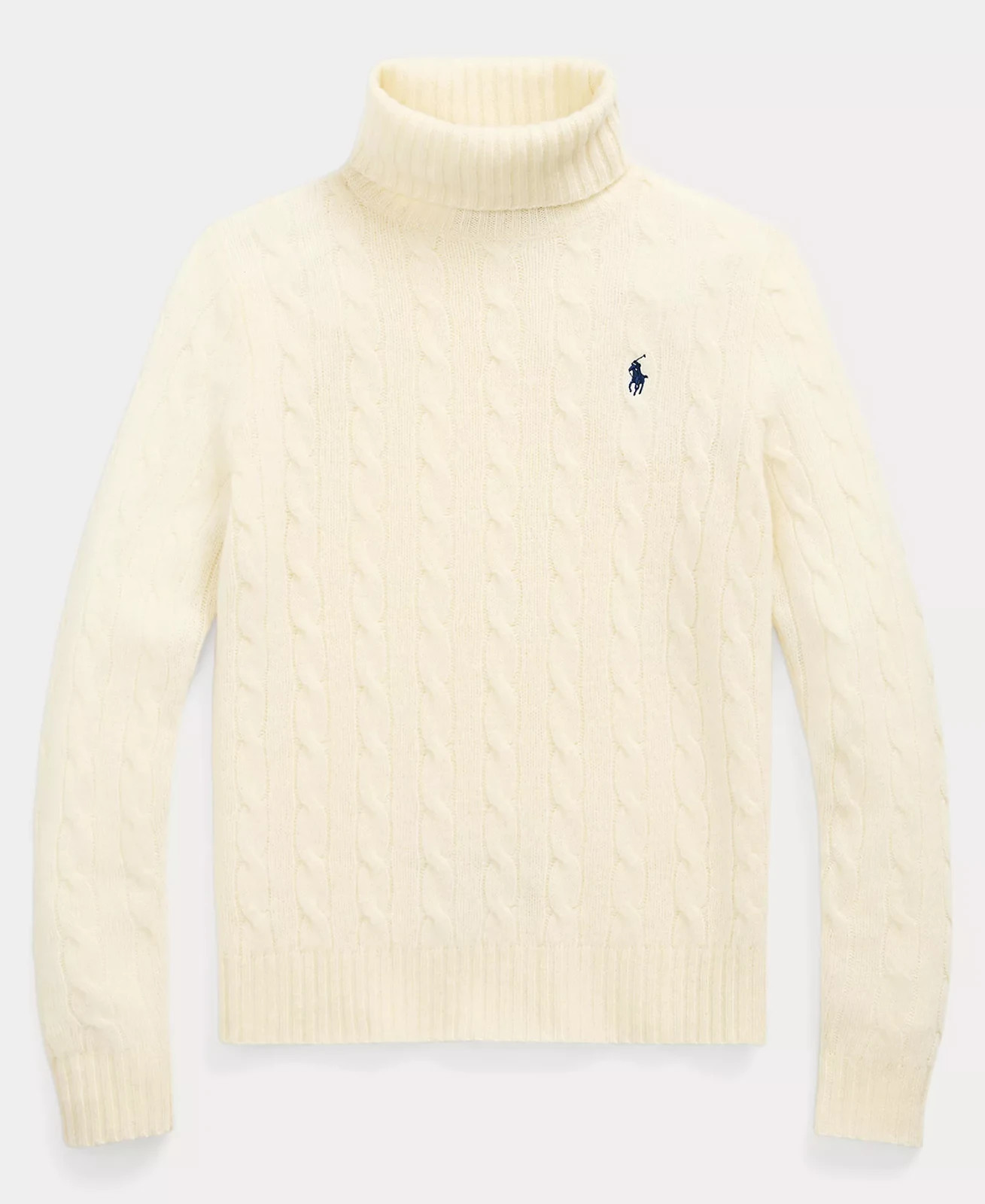 Polo – Women’s Classics 90% Wool 10% Cashmere Turtleneck Sweater, White, XS