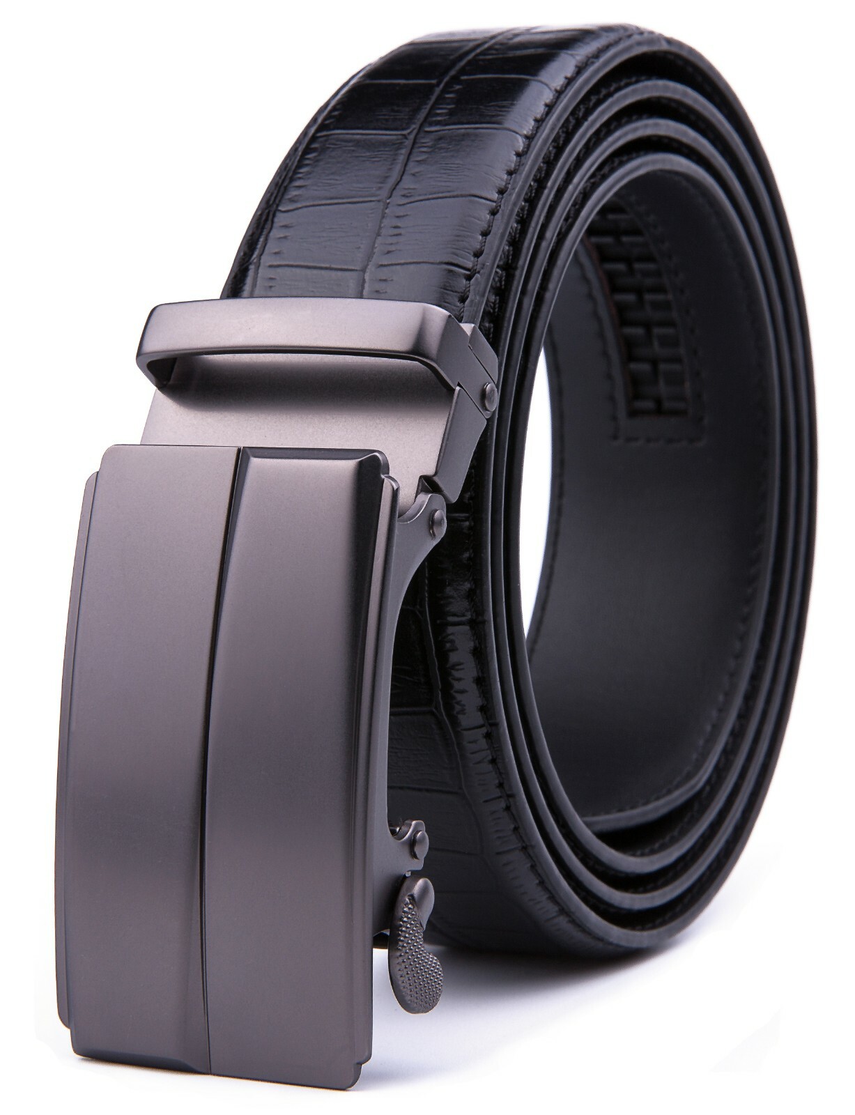 Men’s Belt Leather Dress Ratchet Belts Trim to Fit , 1.37INCH Width