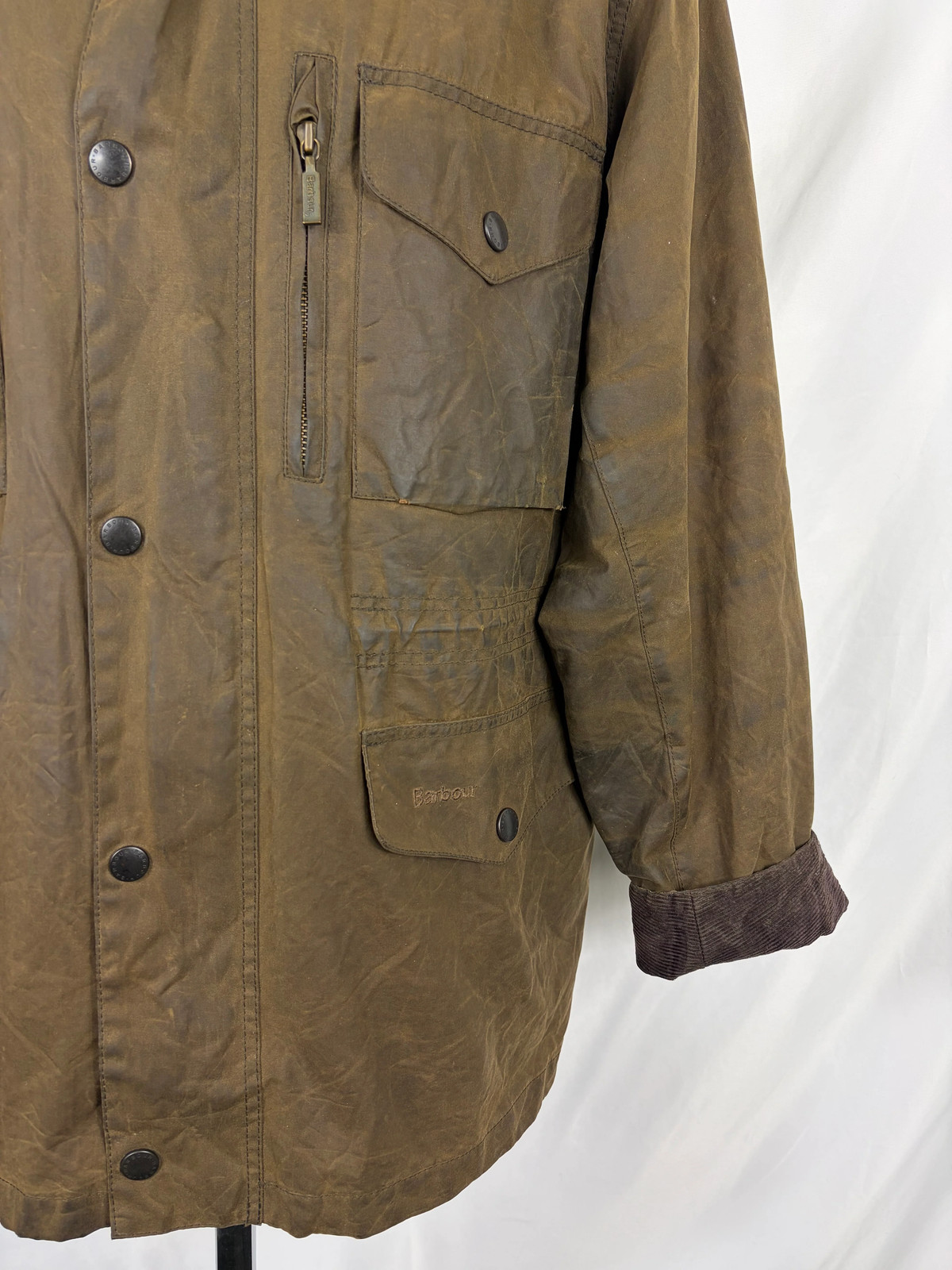 Barbour Mens Olive Green Xlarge Sapper Jacket – Man Olive Waxed Sapper…