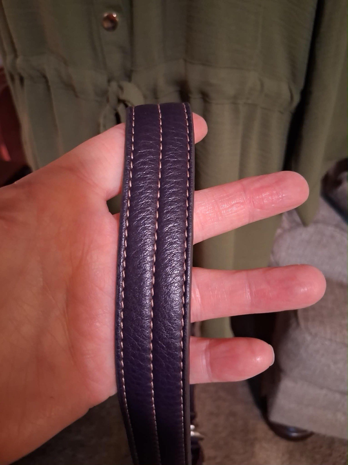 B. Makowsky Purple Soft Pebbled Leather Crossbody Animal Lining w Charm Silver