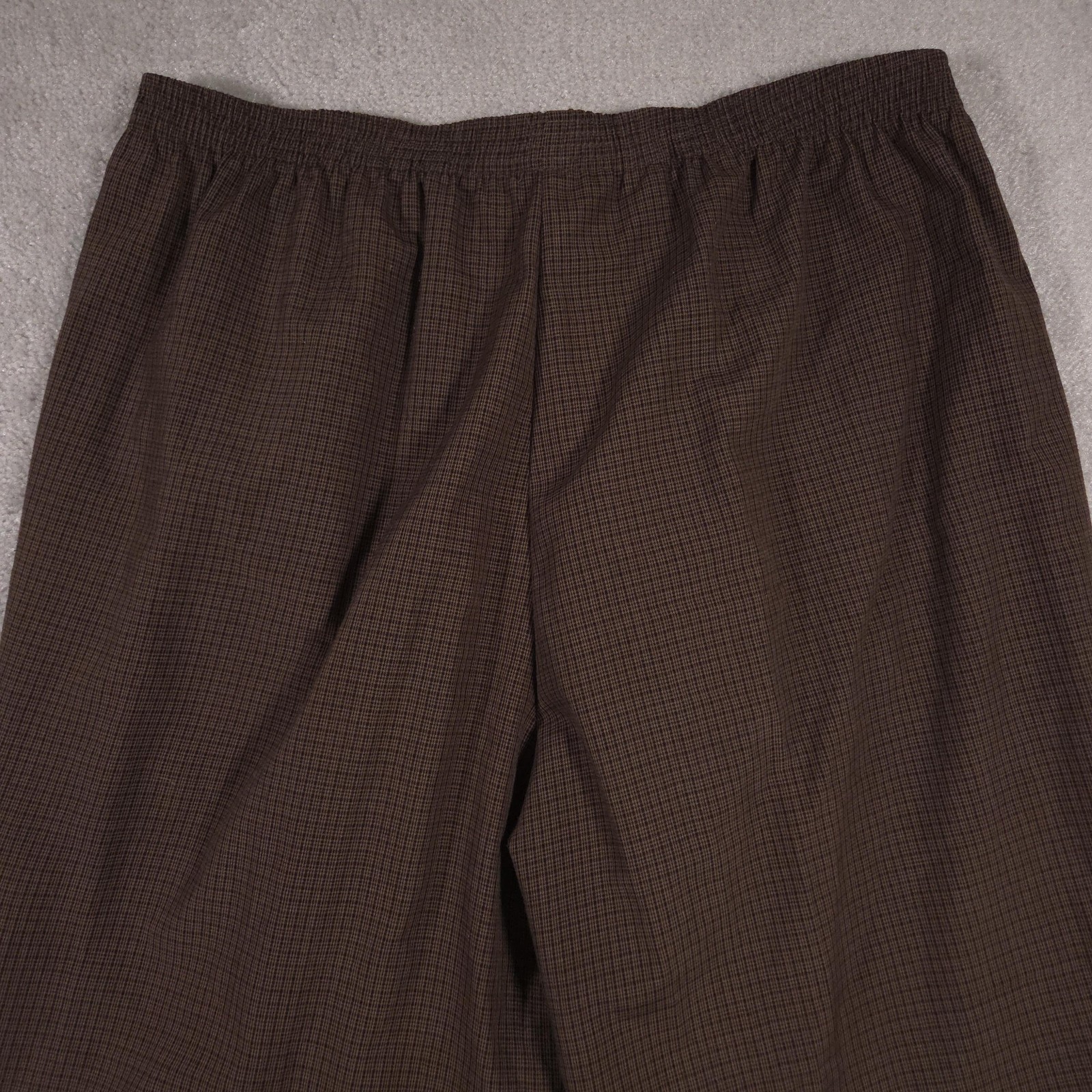 Briggs Pants Womens 24W Plaid Pull On Elastic Waist Plus Size Polyester Rayon