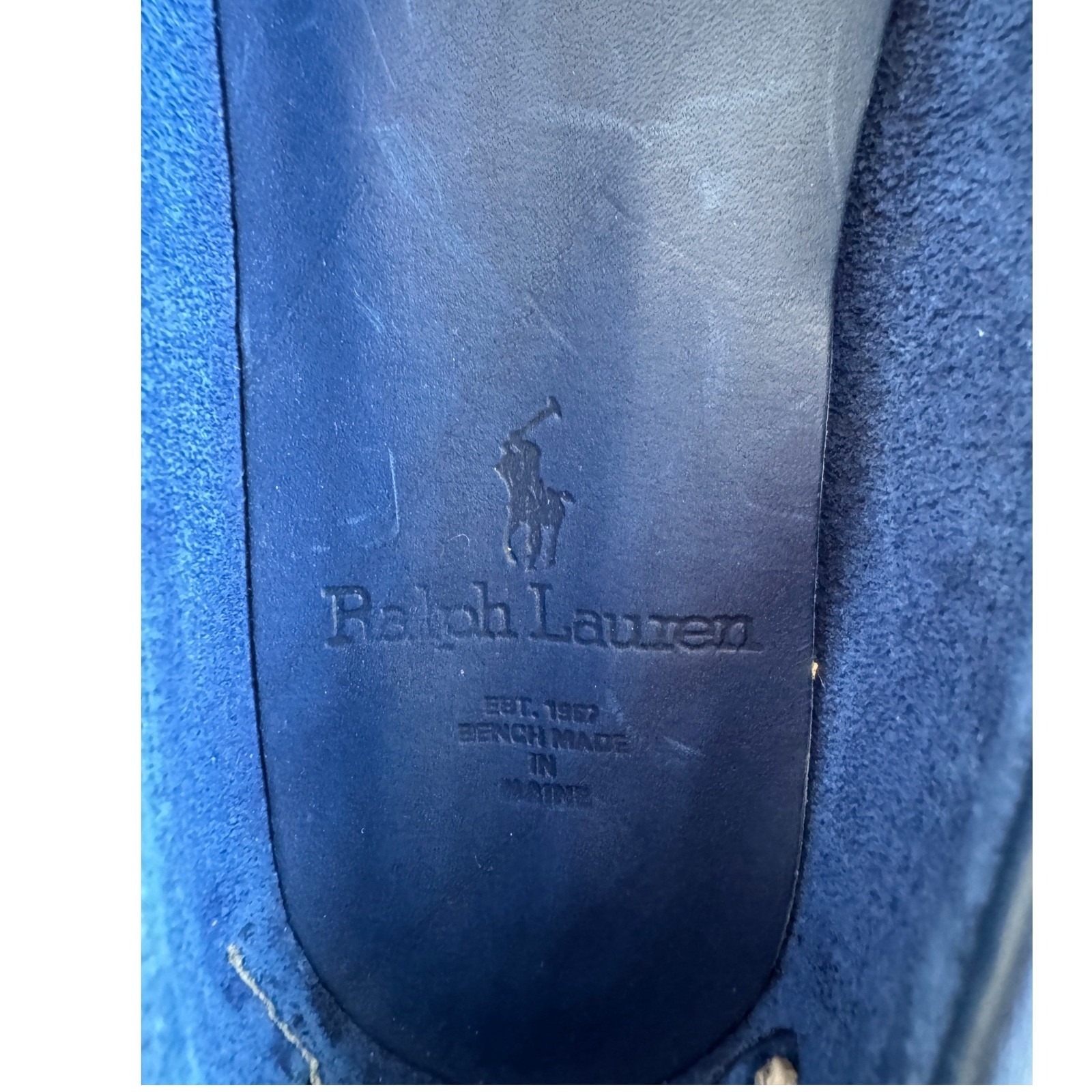 Ralph Lauren Rare Vintage Bench Made in Maine Blue Kiltie Moccasins W 8