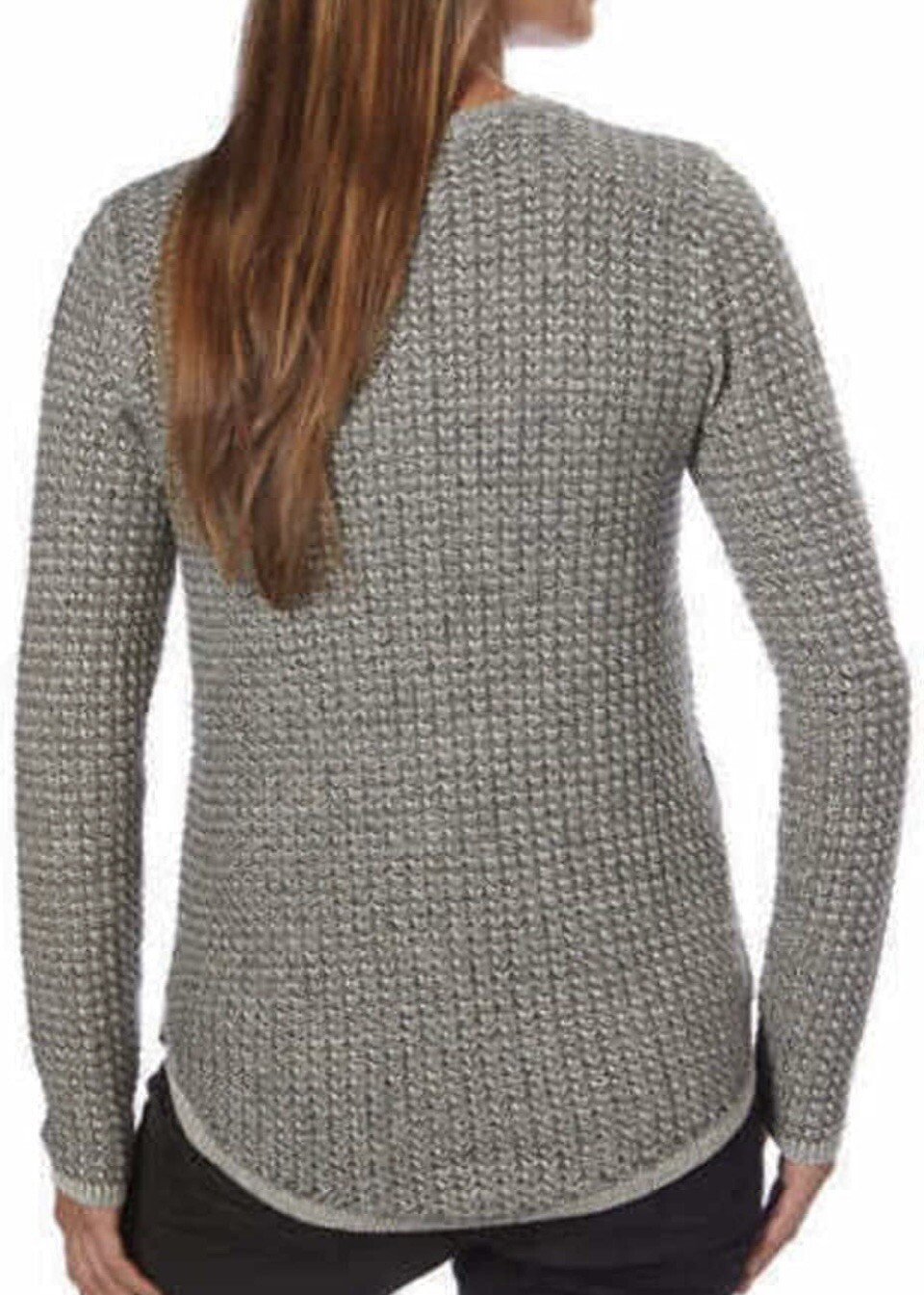 New Jeanne Pierre Ladies’ Textured Knit Sweater Extra Large XL Grey Combo