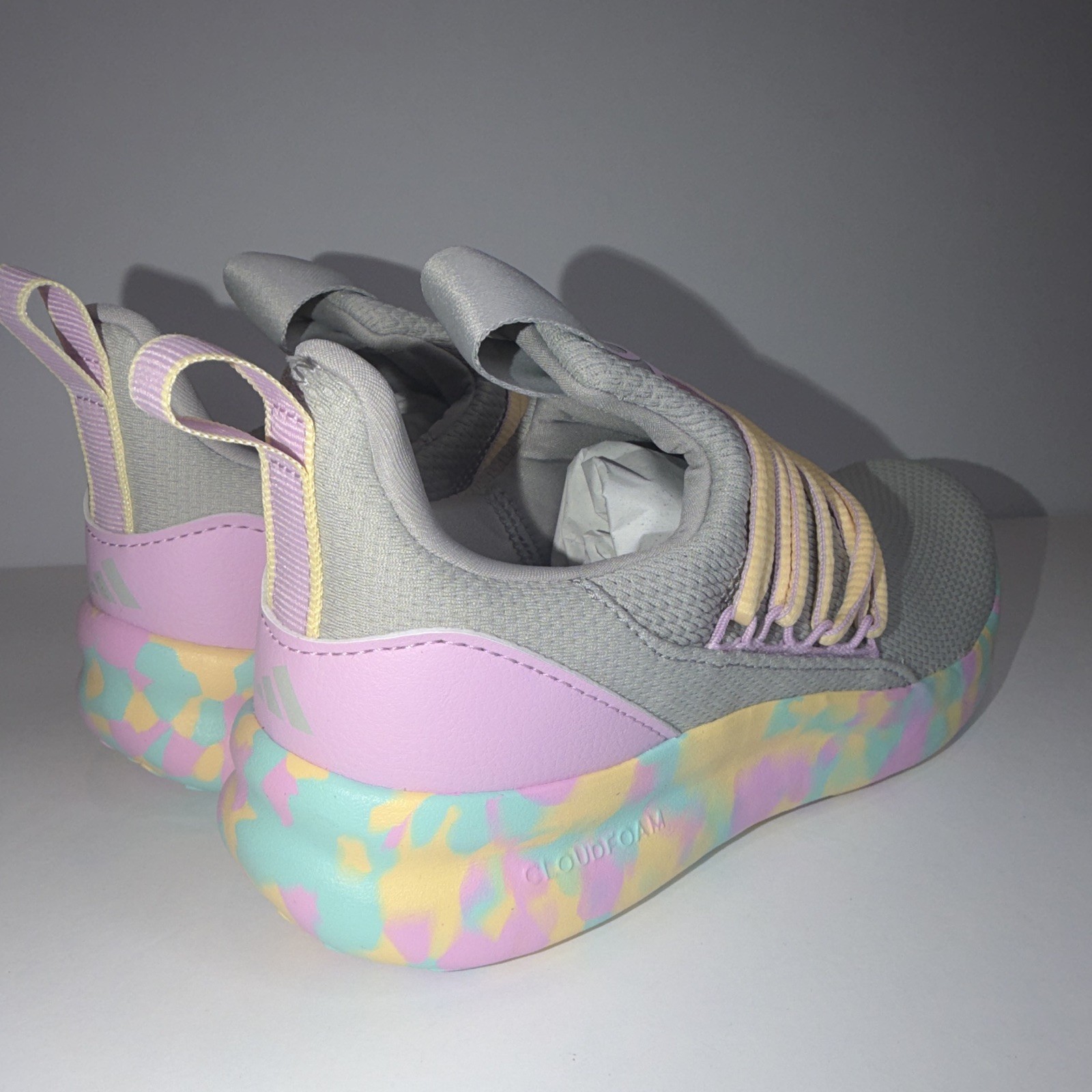 adidas Lite Racer Adapt 7.0 K Slip On Gray/Purple/Multicolor Kids 4.5 KI9256