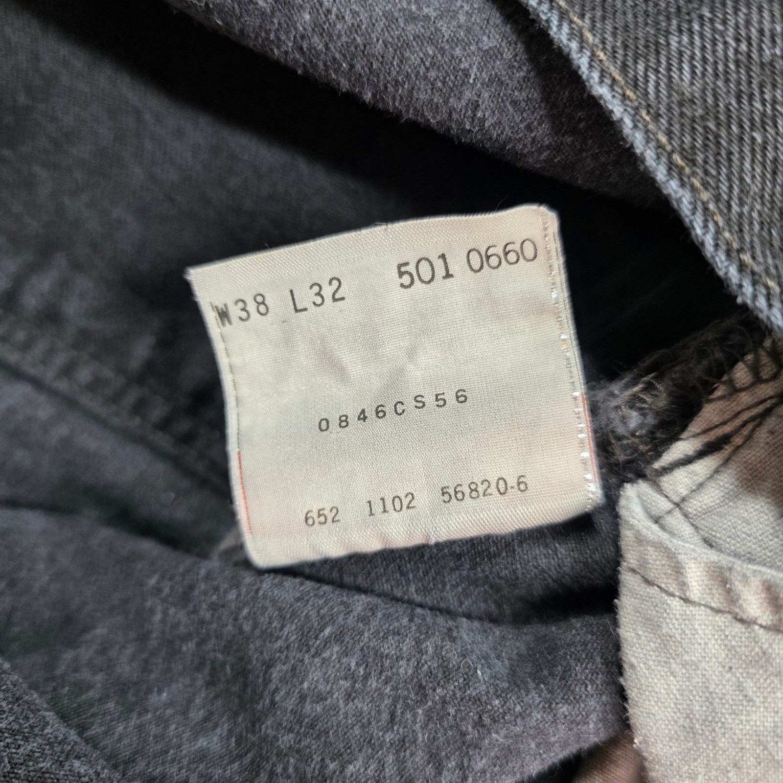 Levi’s 501 Original Fit Jeans Mens 38×32 Black Button Fly 501-0660 Vintage