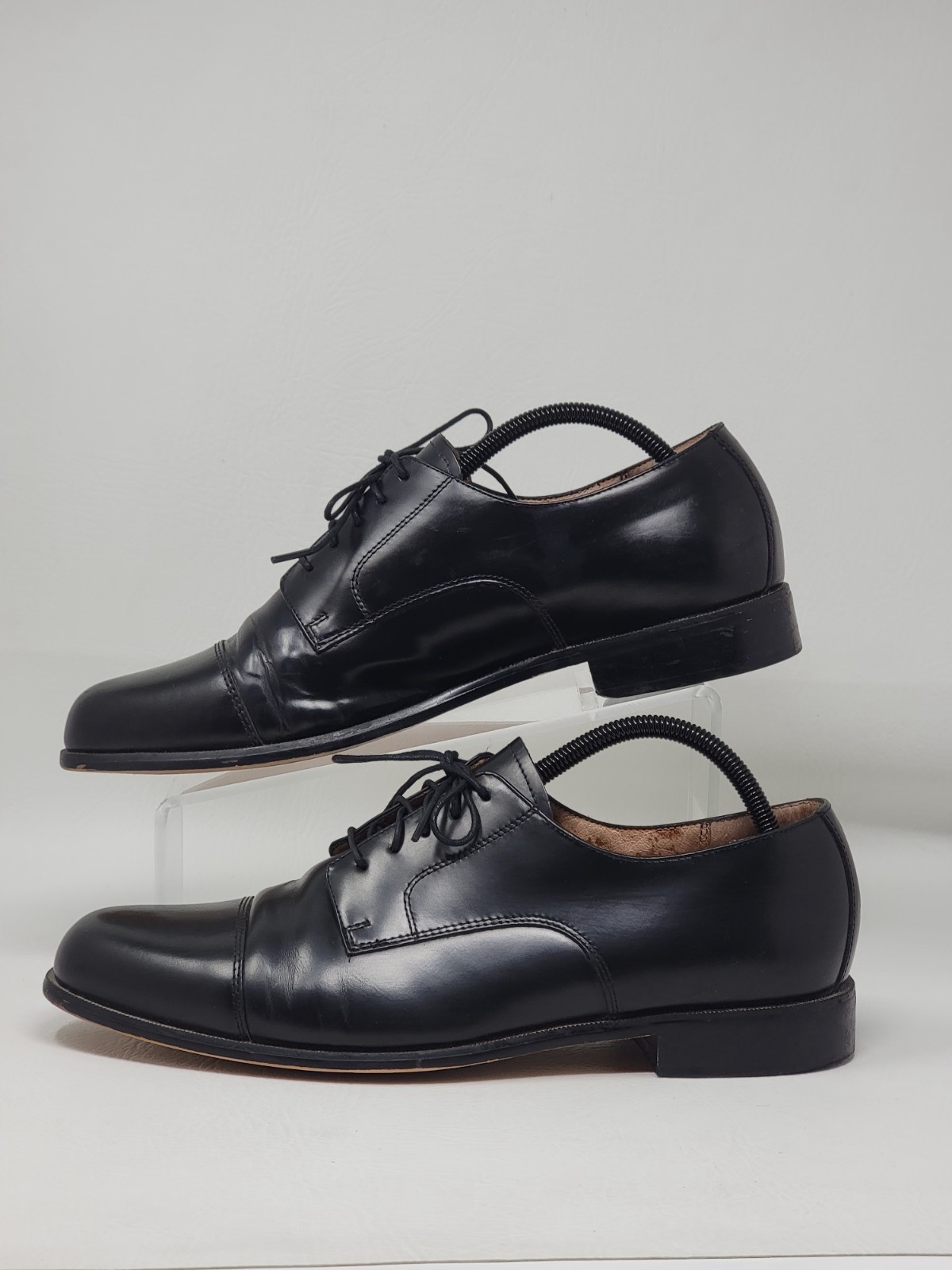 Bostonian Men’s Size 10.5 First Flex Cap Toe Black Leather Lace 20390 Pre-owned