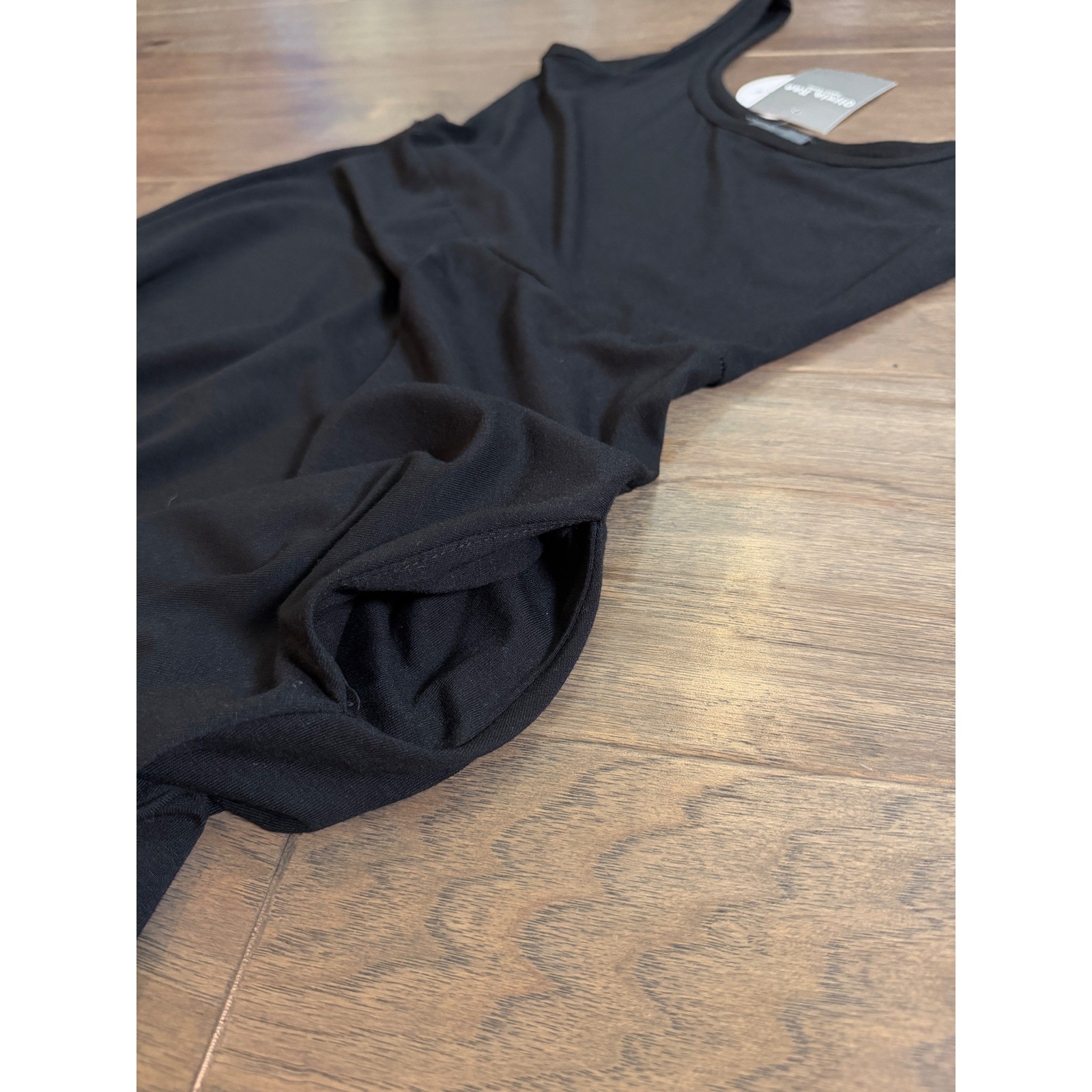 Olivia Rae New York Black Scoop Neck Midi Fit and Flare Pocket Dress Small NWT
