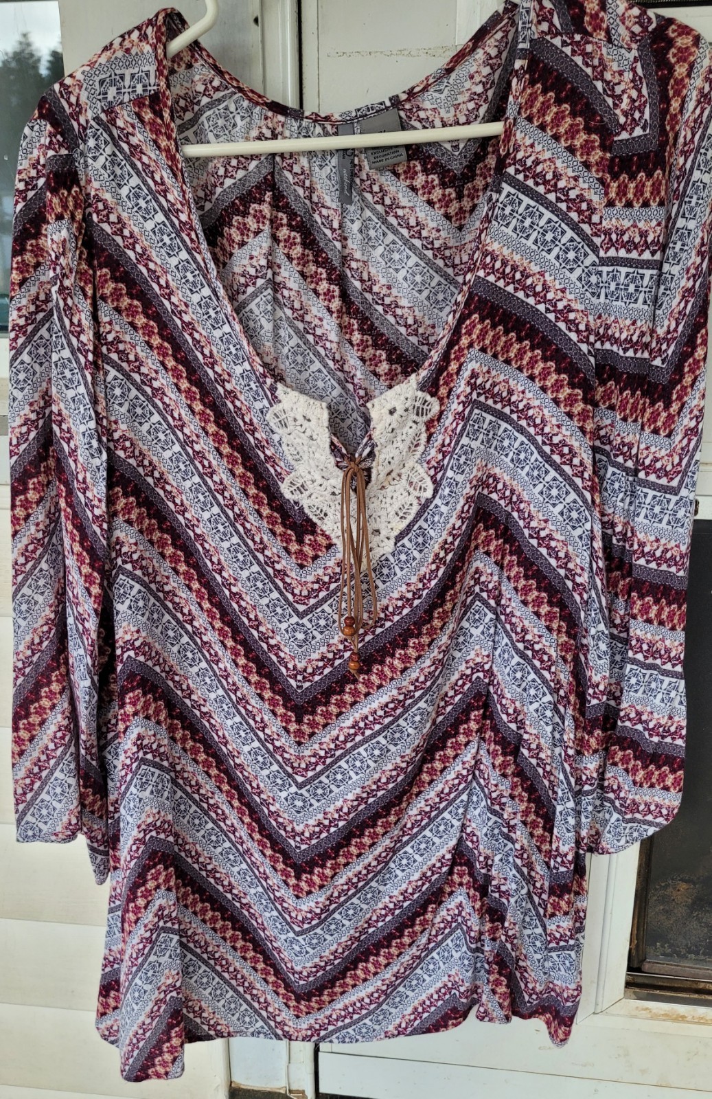 Women’s New Directions Weekend Multicolored Rayon Top Blouse Size 1X