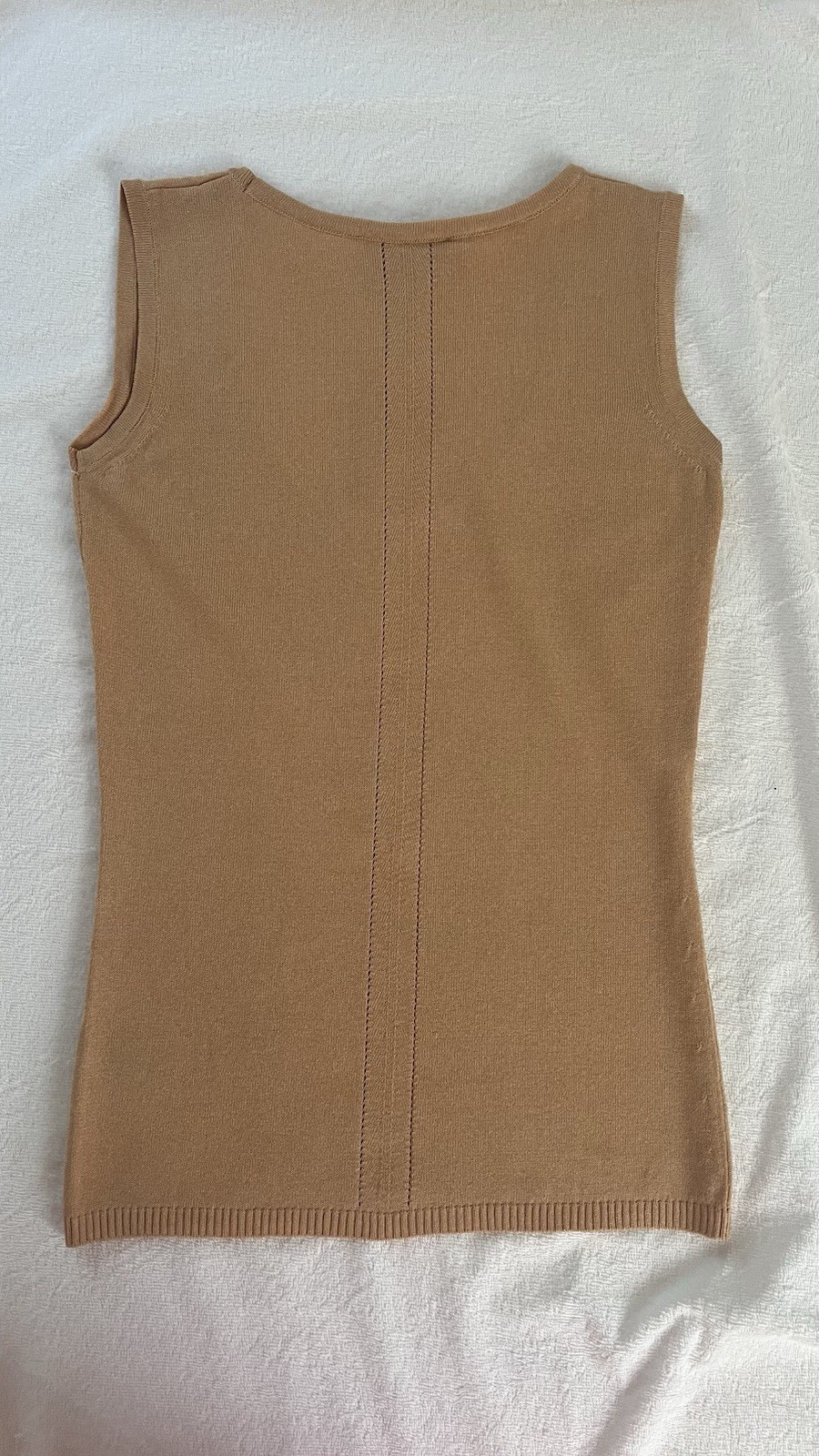 NWT La Perla Vanda Camel Tan Fine Knit Minimalist Tank Top sz US 6 / IT 42 New