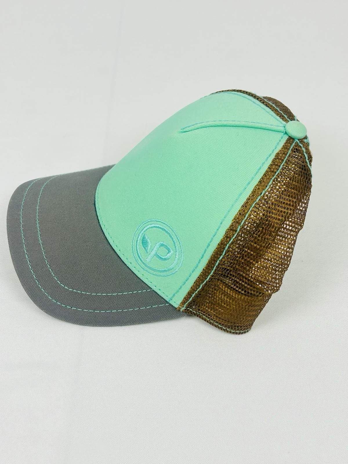 Pistil Brown Mint Green Mesh Back Trucker Hat Snapback Women’s