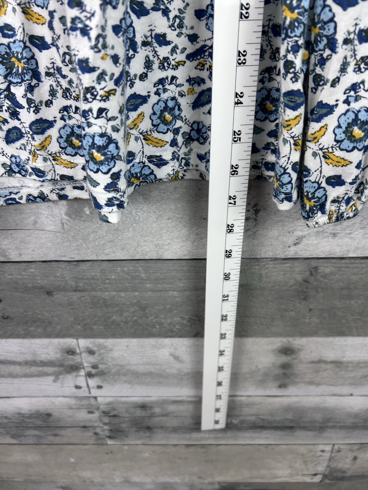 Lucky Brand Large Square Neck Long Sleeve Floral Blouse